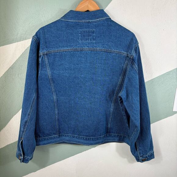 Boom Boom Denim Jacket Women Large/XL Blue Faux Diamond Stud Western Style Wear - Picture 9 of 9